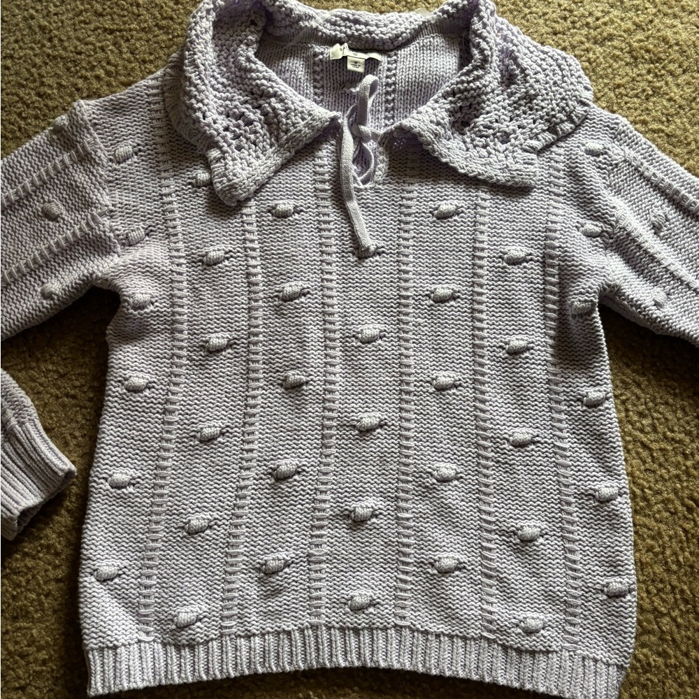 Sandy Liang for Target Women's Collard Pullover Sweater Sz M Cottage Core